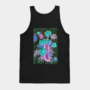 Neon Floral Painting Tank Top